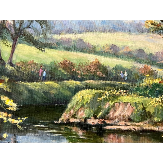Lush Tree Lined Towpath on the River Lagan in Northern Ireland by Irish Artist 1986 For Sale - Image 4 of 18