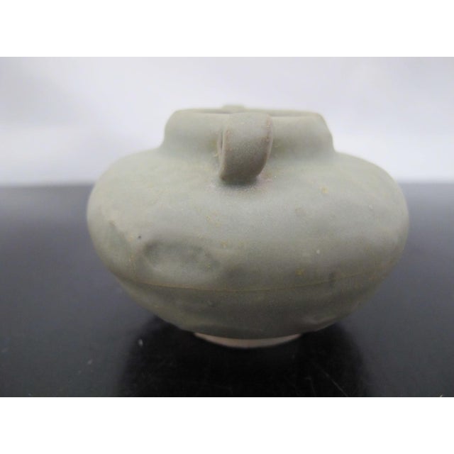 Chinese Longquan Celadon Glazed Double Handle Jarlet Vessel For Sale In Portland, OR - Image 6 of 9