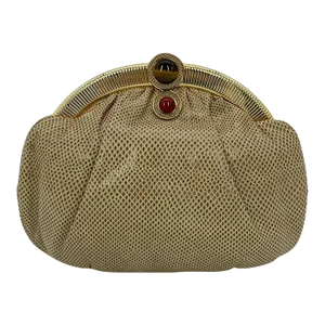 Vintage Judith Leiber Tan Lizard Clutch