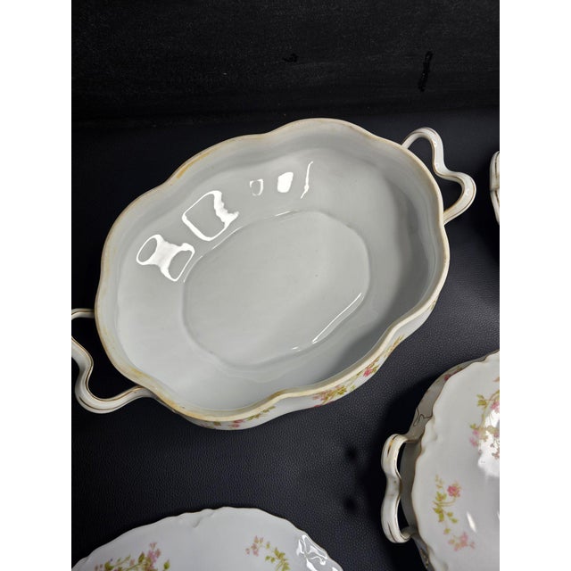Victorian Antique Heinrich and Co. Selb, Bavaria Ranson Porcelain Covered Tureens - Set of 3 For Sale - Image 3 of 16