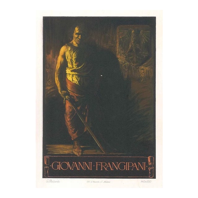 Giovanni Frangipani - Vintage Advertising Lithograph by G. Palanti - 1900 ca. 1900 ca. For Sale