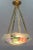 Blue Art Deco Enameled Glass Four-Light Pendant Chandelier from Loys Lucha, 1930s For Sale - Image 8 of 18