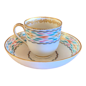 Fine Early English Derby Porcelain Coffee Cup Polychrome and Gilt