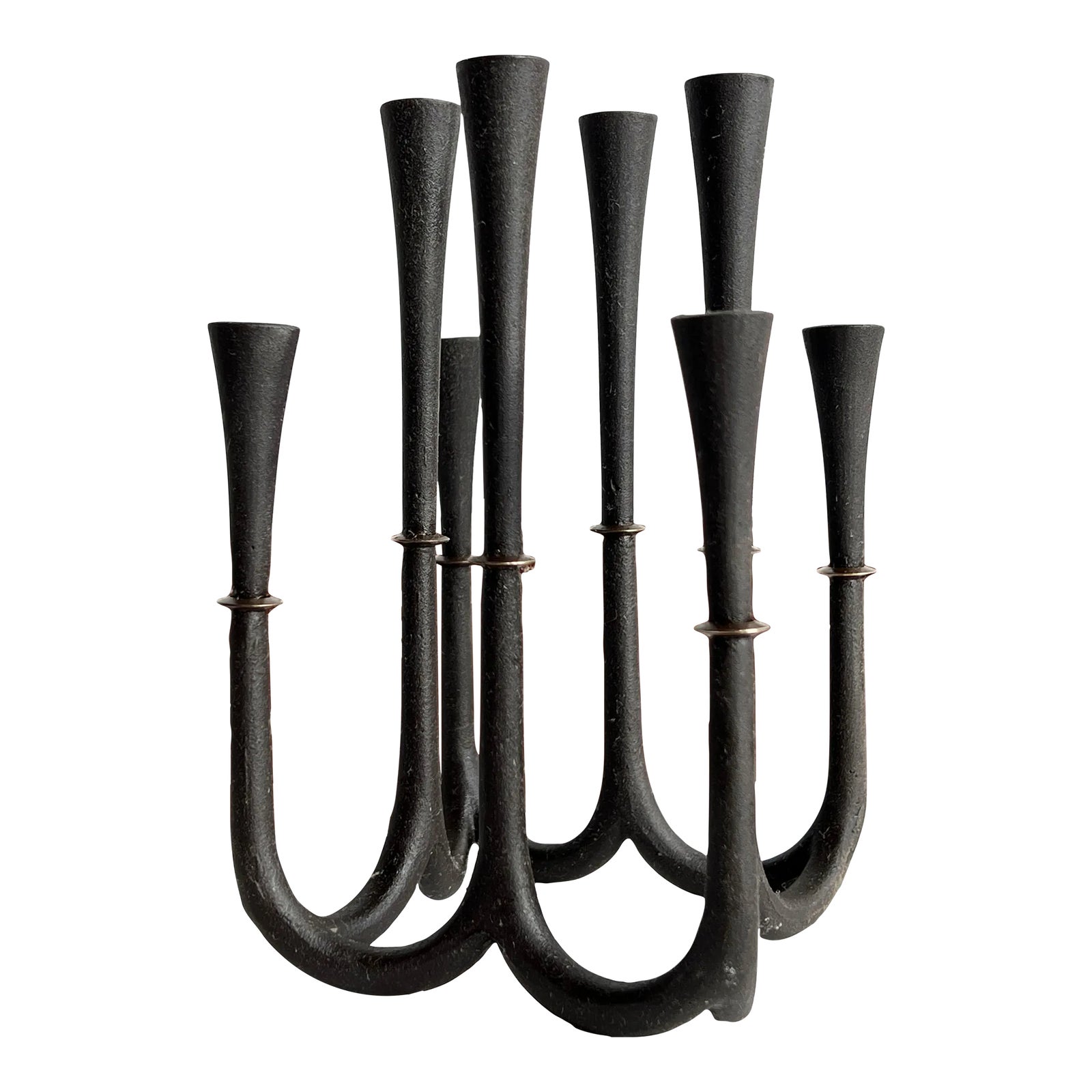 Mid Century Danish Modern Candelabra by Jens Quistgaard in Cast Iron & Brass