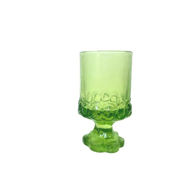 Mid 20th Century Vintage Tiffin Franciscan Madeira Apple Green Glass Footed Goblets Set of 4 For Sale - Image 5 of 9