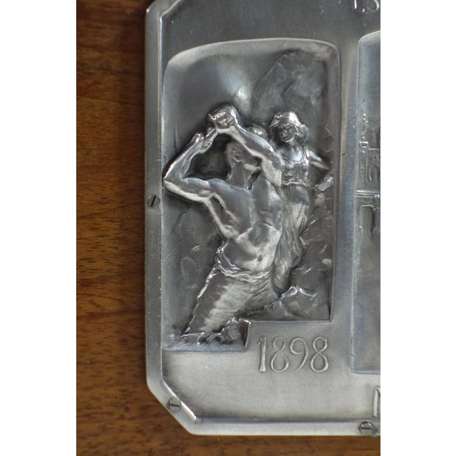 Antique Italian Art Nouveau Silver Plaque Wood Box by Luigi Genazzi, 1890s For Sale - Image 5 of 14