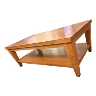 Ethan Allen Horizons Collection Solid Wood Coffee Table With Lower Shelf For Sale