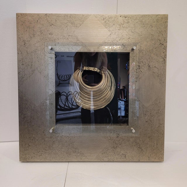 Framed Necklace in Silver Plated Metal For Sale - Image 4 of 13