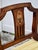 Antique Regency Walnut Vanity Bench Double Arm Inlaid Wood Gold Stripe 1910s For Sale - Image 4 of 13