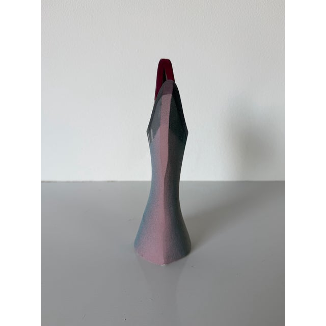 1990's Vintage Signed Sculptural Abstract Modernist Art Ceramic Vase For Sale In Miami - Image 6 of 10