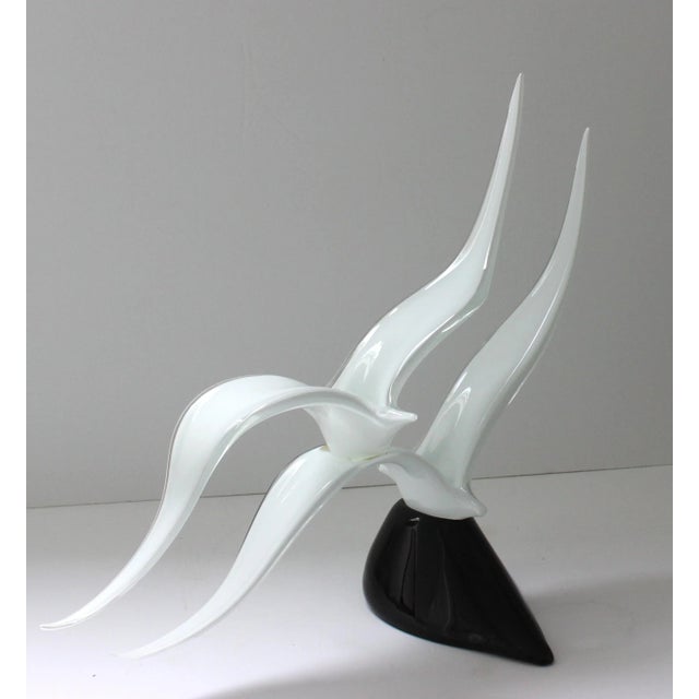 Late 20th Century Soaring Birds Sculpture Licio Zanetti Murano Glass For Sale - Image 5 of 11