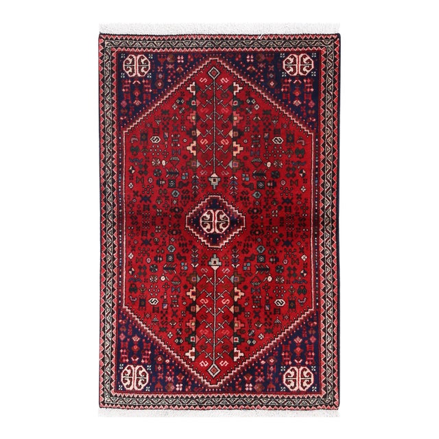 Pasargad Red Color Hand Knotted Persian Abadeh Rug For Sale