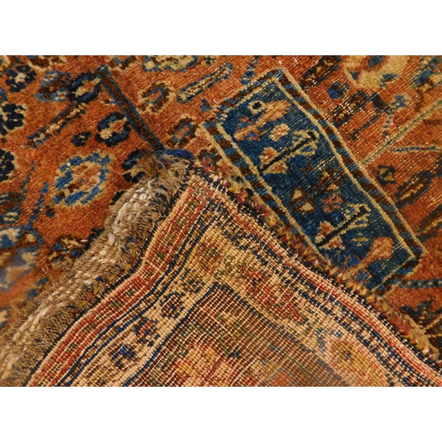 Copper Antique Hand Knotted Persian Rug. 3'7"x 5'7" For Sale - Image 8 of 10
