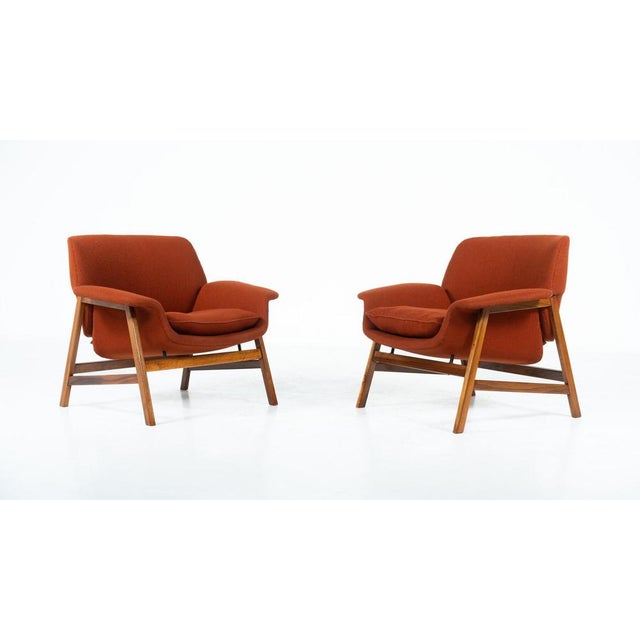 Mod. 849 Armchairs attributed to Gianfranco Frattini for Cassina, 1950s, Set of 2 For Sale - Image 4 of 15