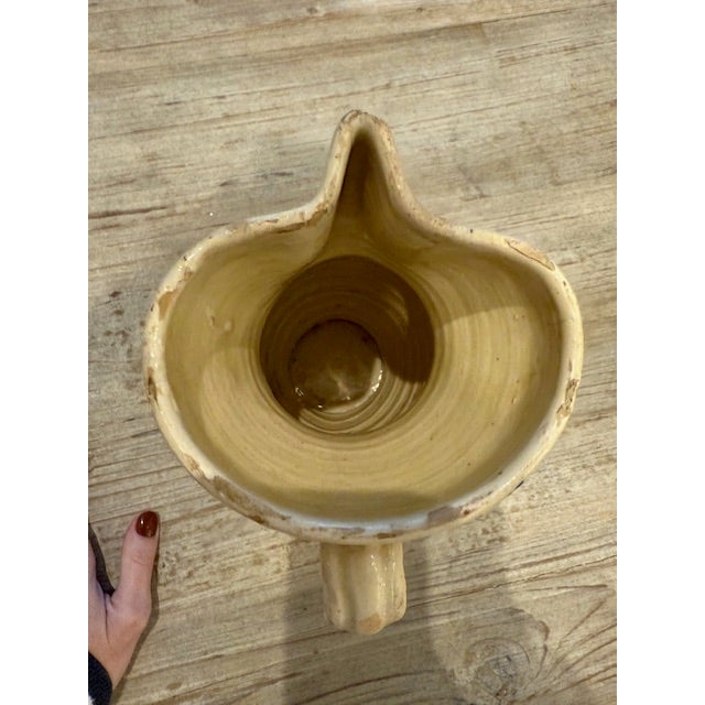 Italian 1940s Handmade Ceramic Jug From Puglia, Italy For Sale - Image 3 of 12