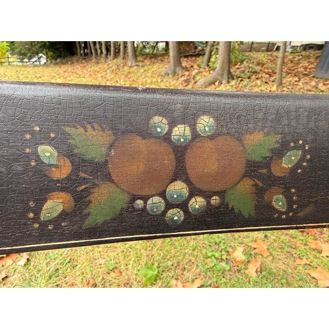 Traditional 19th Century Antique Pennsylvania Hand-Painted Folk Art Half-Windsor Plank-Seat Chair For Sale - Image 3 of 11