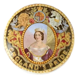 Mid 19th Century Queen Victoria Prattware Pot W/ Lid