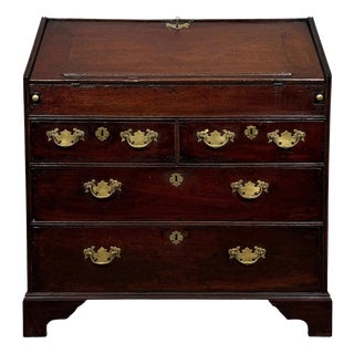 Antique Late English Oak Fall-Front Bureau For Sale