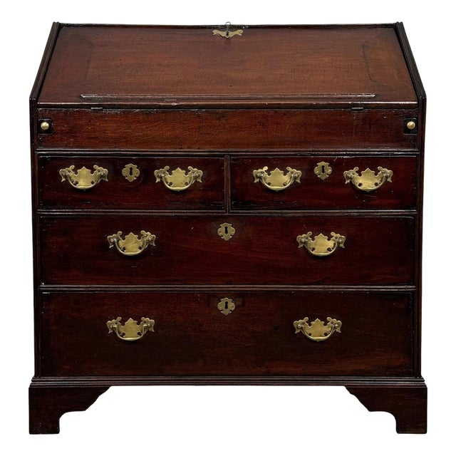 Antique Late English Oak Fall-Front Bureau For Sale