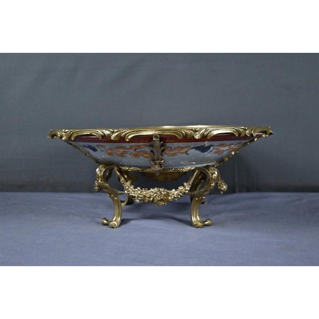 Large Imari Porcelain Bowl with Bronze Mount, Japan, Late 19th Century For Sale - Image 17 of 18