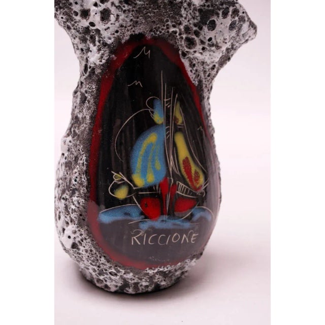 Ceramic Mid-Century Italian Modern Riccione Fat Lava Ceramic and Enamel Vase For Sale - Image 7 of 11