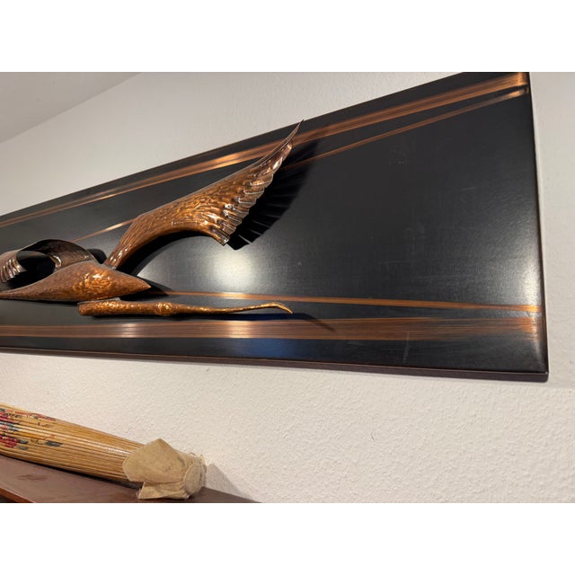 Metal and Copper Wall Decoration with Birds, 1970s For Sale - Image 6 of 15