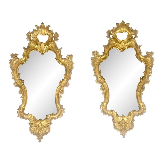 19th Century Italian Carved Giltwood Mirrors For Sale