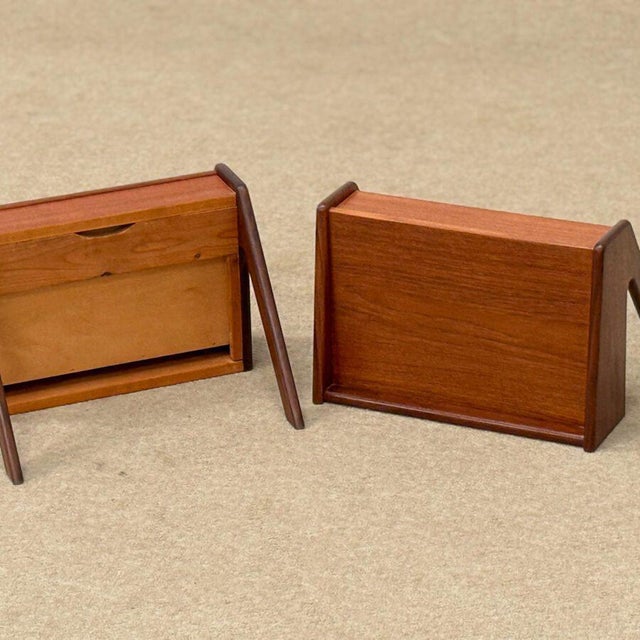 Danish Floating Bedside Tables by Omann Jun, 1960s, Set of 2 For Sale - Image 9 of 12