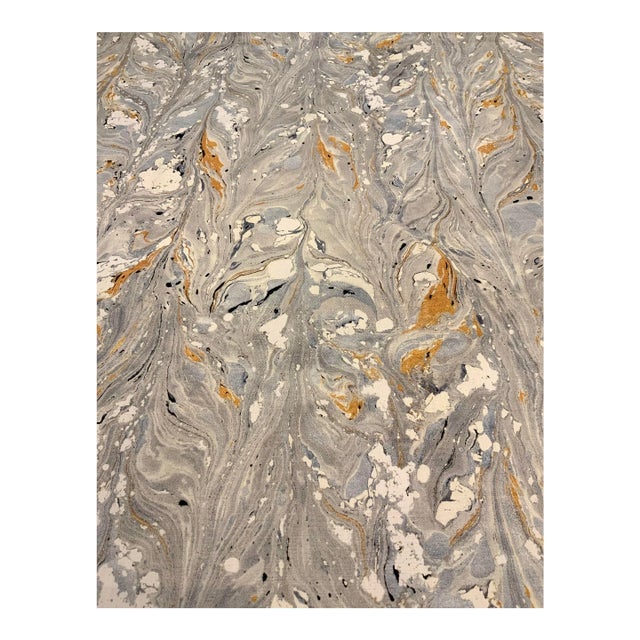 Jill Seale - Platinum Clouds Abstract Modern Designer Fabric - 9.5 Yards For Sale