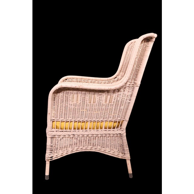 Victorian Vintage Arts and Crafts Wicker Lounge Chair For Sale - Image 3 of 15