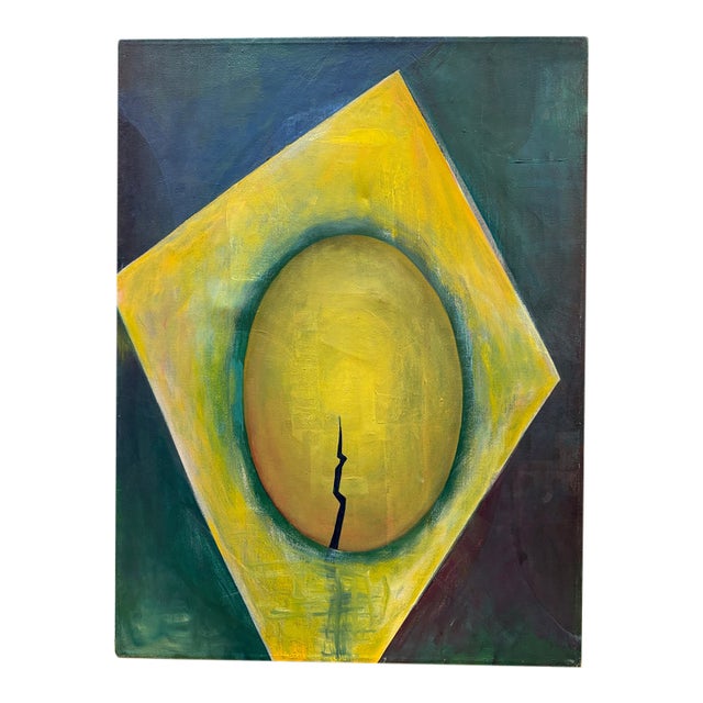 Josh Podoll Abstract Brazilian Flag Original Painting, Signed For Sale