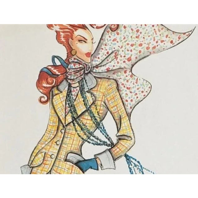 Contemporary 1993 Valentino Italian Fashion Prints-Set of 2, Matted For Sale - Image 3 of 8