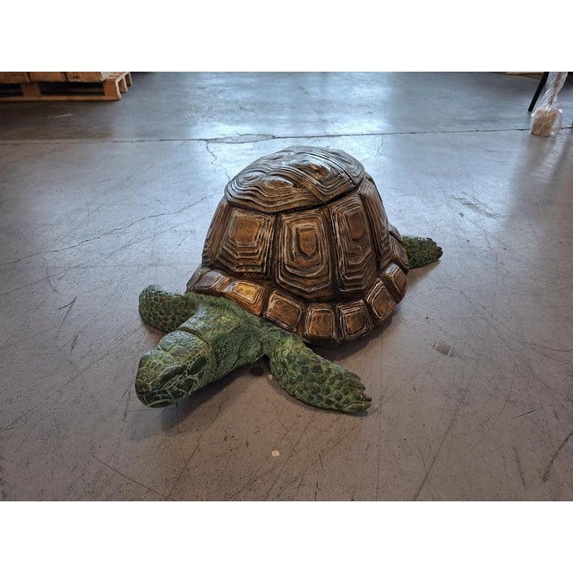 Magnificent decorative turtle sculpture, crafted from high-quality metal, ideal for adding a touch of elegance and...
