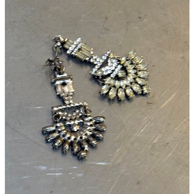 1950s-60s spectacular large rhinestone dangle earrings. Excellent condition.