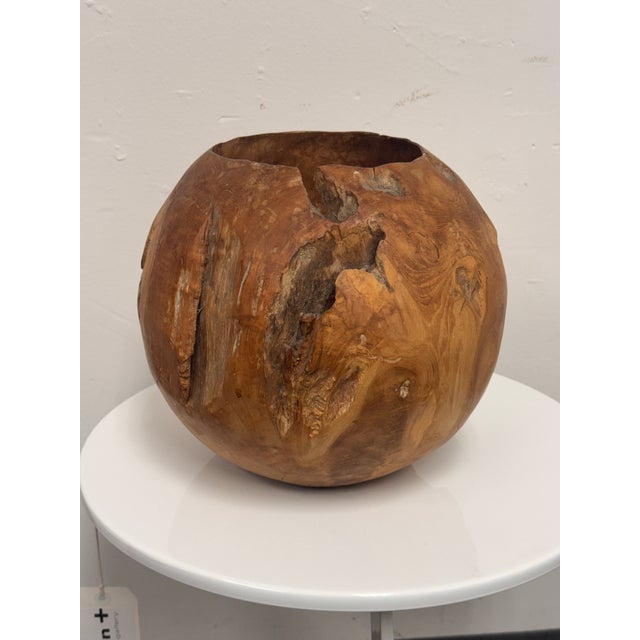 Sculptural Burl Wood Vessel Bowl For Sale - Image 4 of 12