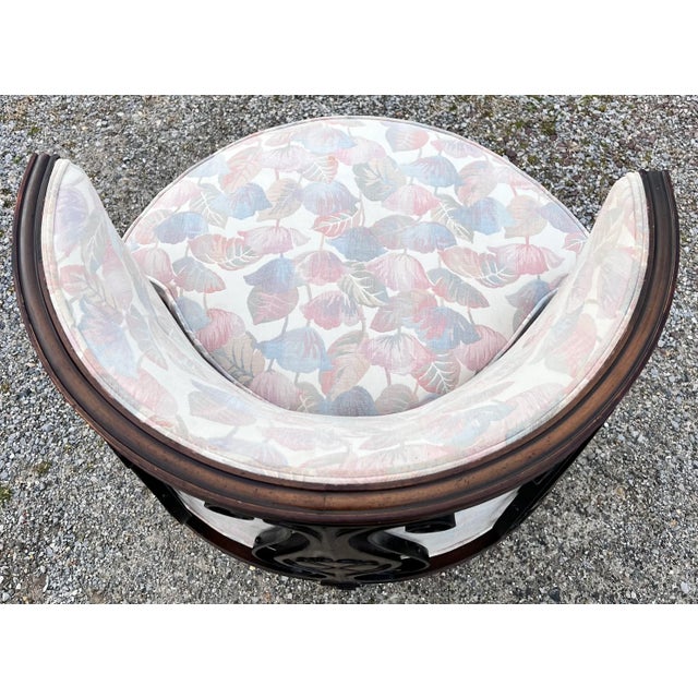 Wood Mid Century Barrel Back Lounge Chair For Sale - Image 7 of 7