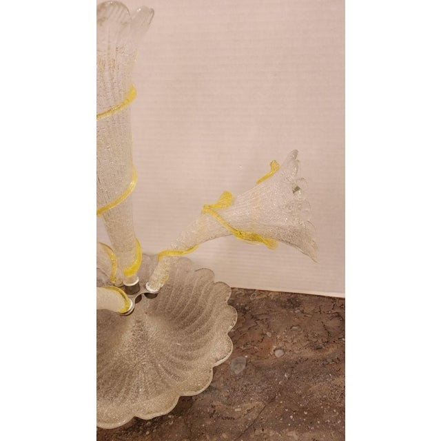 Mid 20th Century Coralene Art Glass Epergne With Flour Flutes For Sale - Image 4 of 9