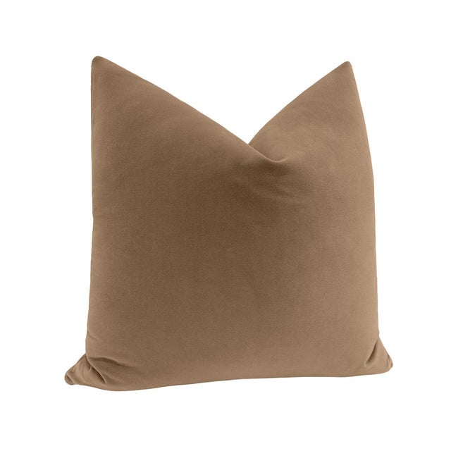 Contemporary 20" Nutmeg Designer Velvet Pillows - A Pair For Sale - Image 3 of 4