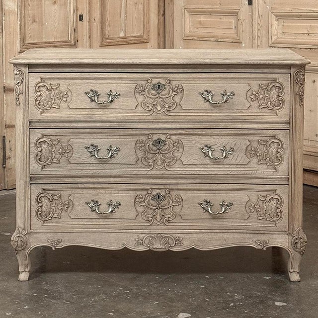 Antique Country French Louis XIV Stripped Oak Commode ~ Chest of Drawers For Sale - Image 4 of 16
