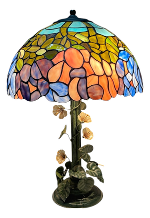 Tole Flower Table Lamp from Tiffany, 1960s