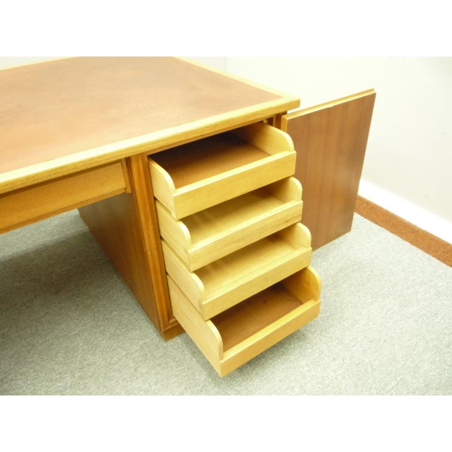 Large Art Deco Walnut Executive Partner Desk, 1930s For Sale - Image 16 of 18