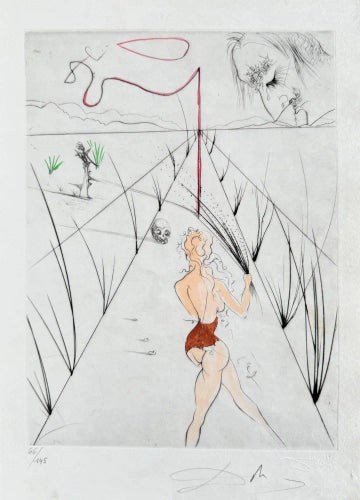 Salvador Dali, La Femme au fouet, 1969, Etching