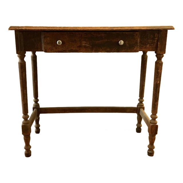 Vintage Wood Farmhouse Writing Desk Writing Table For Sale