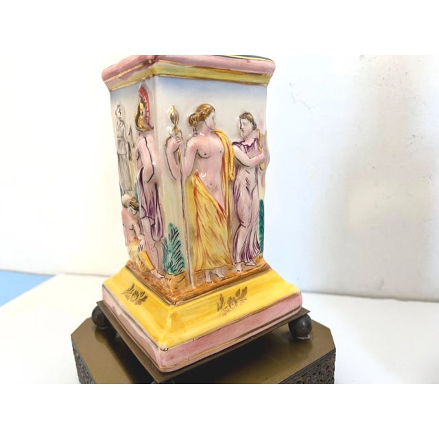 Metal 1940s Greco-Roman Lamps & Shades, Pair For Sale - Image 7 of 16