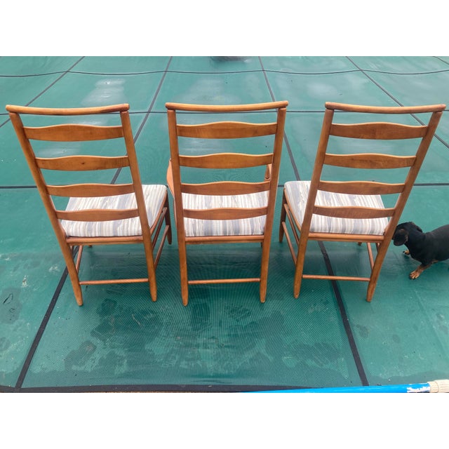 1990s Set of Three Ladder Back Dining Room Chairs by Stanley Furniture