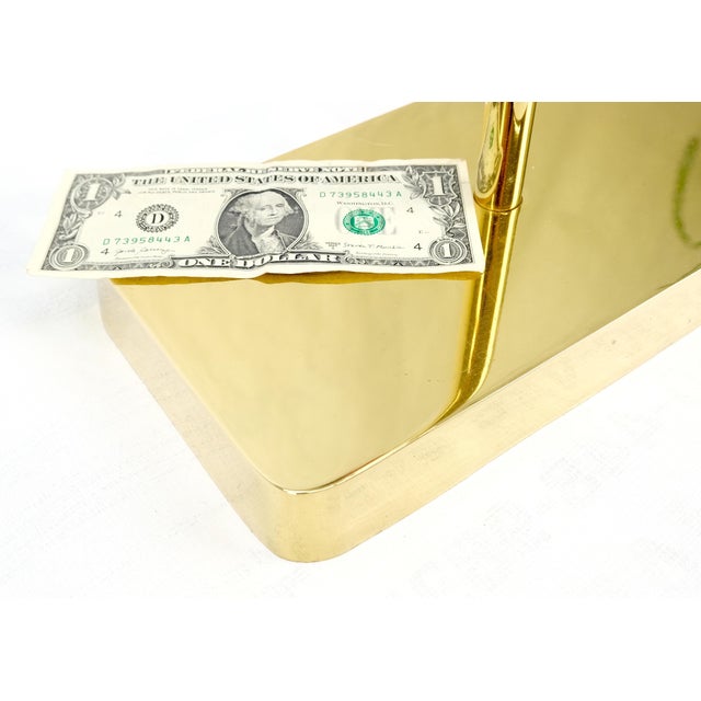 Metal Set of Quality Mid Century Modern Brass Fireplace Tools For Sale - Image 7 of 16