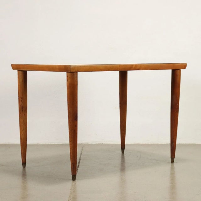 Brown Vintage Table in Beech, 1950s For Sale - Image 8 of 9