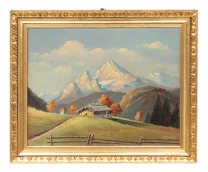 Max Bader, South German Classicism, 1920s, Oil on Cardboard, Framed