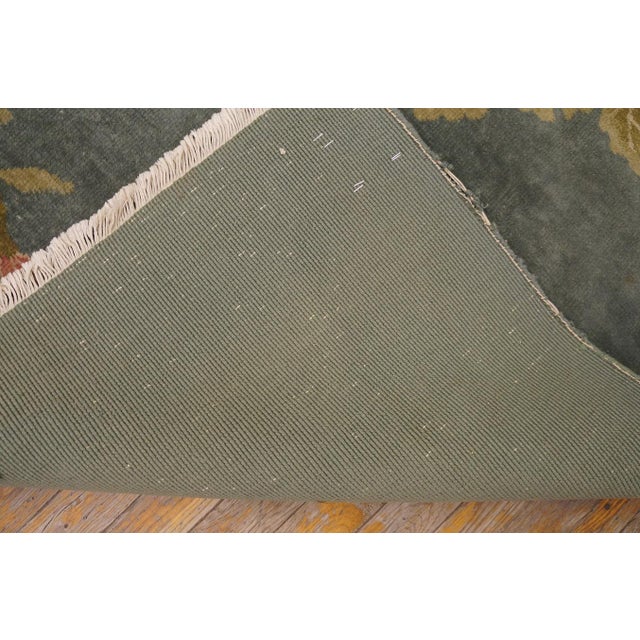 1920s Green Floral Modern Antique Chinese Art Deco Rug by Nichols Workshop 7'10''x9'2'' Wool Carpet For Sale - Image 12 of 12