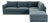 Wood Willow Misty Blue with Pale Blue Piping Modular 5-Piece Performance Velvet RAF Sectional For Sale - Image 7 of 7